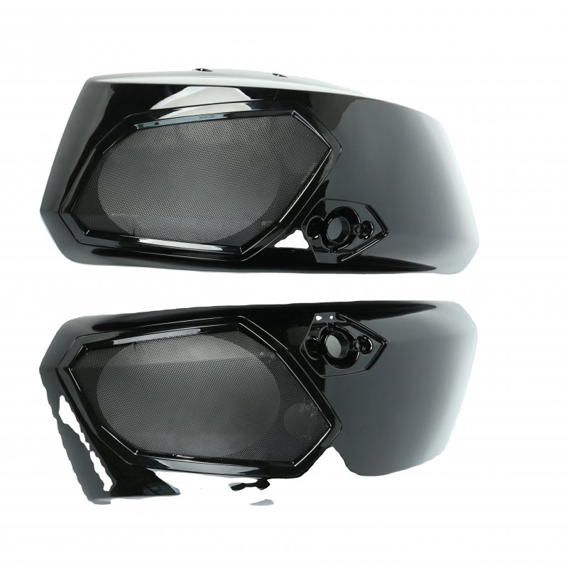 Motorcycle Accessories Black for 2011-2015  Cross Country Saddlebags Audio Lid With Grill Inserts